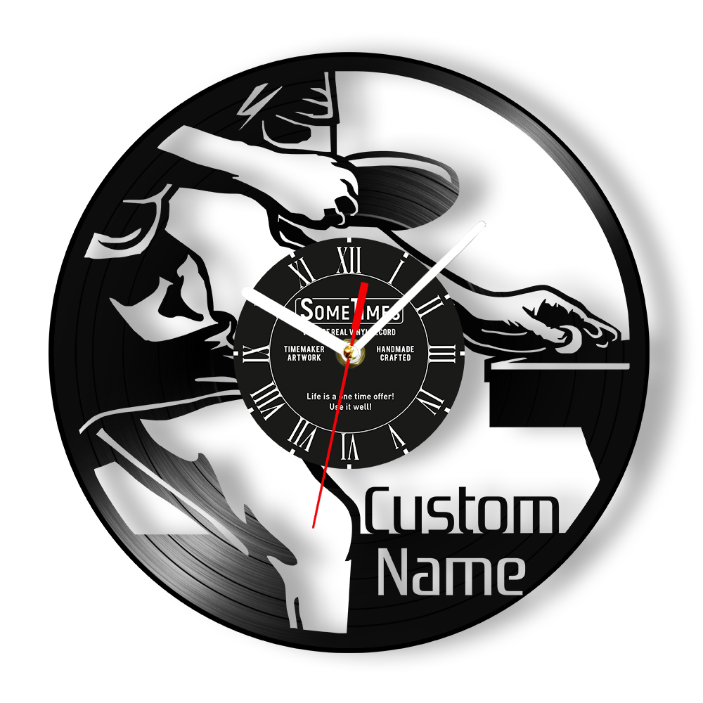 Table Tennis Name - Reloj de pared personalizado con nombre