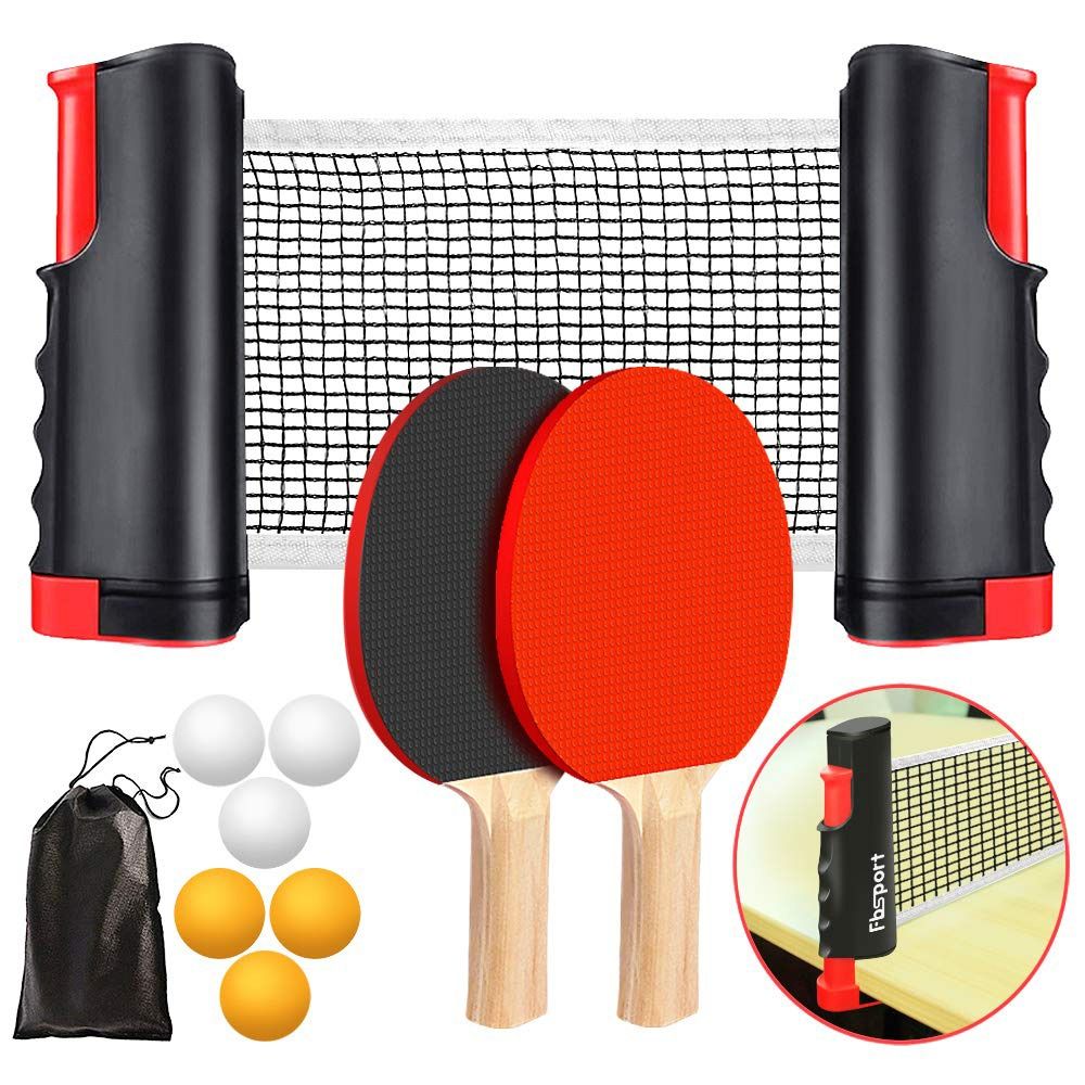 Table Tennis Kit Bag - Red de ping-pong retráctil con marco,