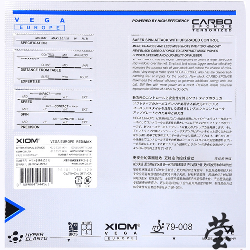 Goma para Tenis de Mesa XIOM V - Table Tennis Germany reseña y precio