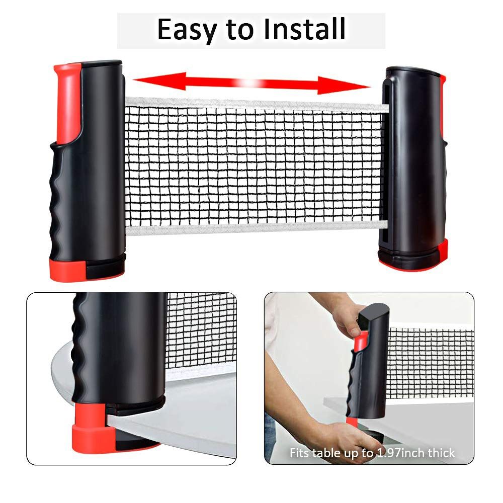 Red de ping-pong retráctil con - Table Tennis Kit Bag reseña y precio
