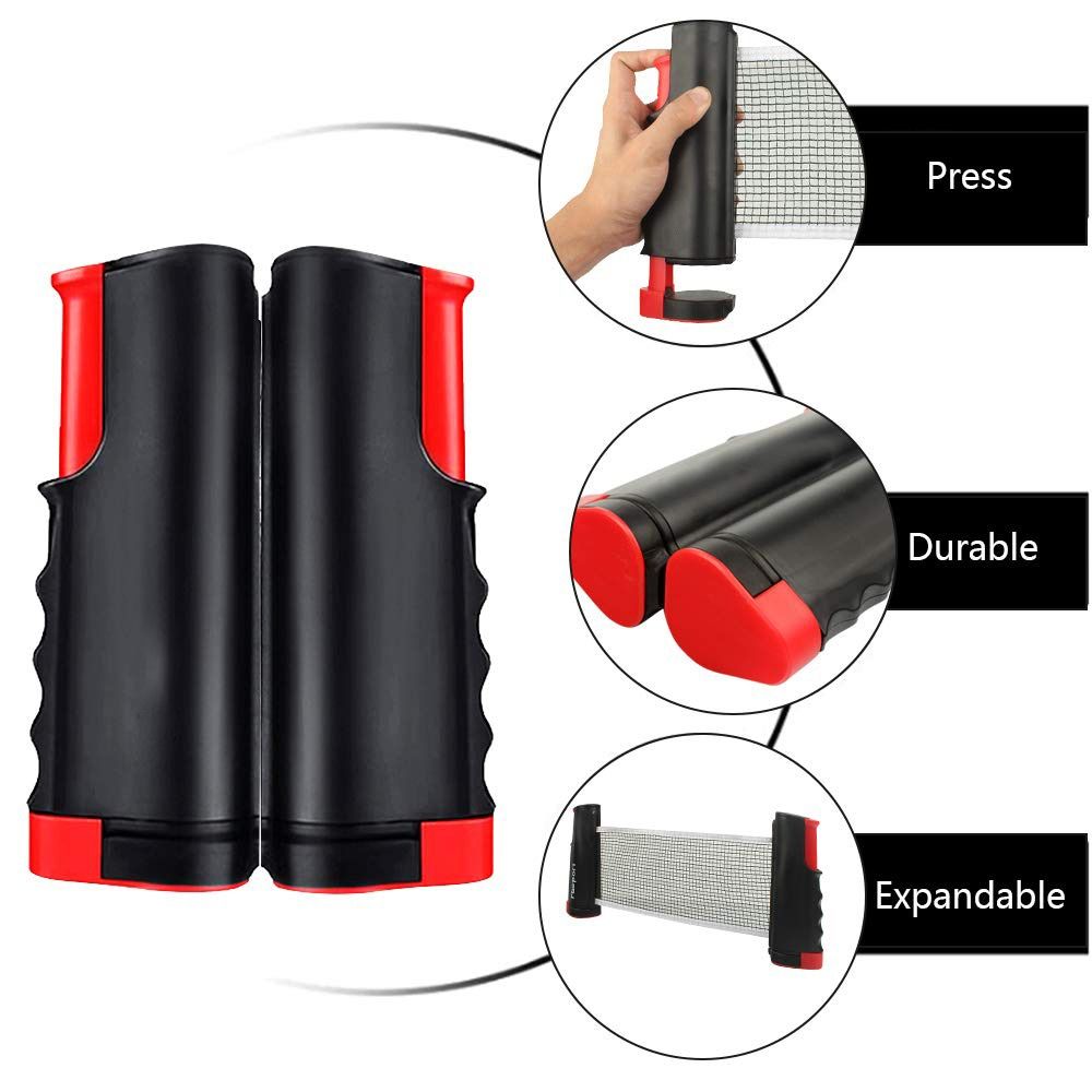 Red de ping-pong retráctil con - Table Tennis Kit Bag reseña y precio