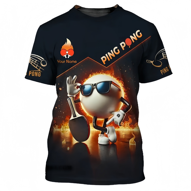 Camiseta con patrón de tenis d - Table Tennis Name reseña y precio