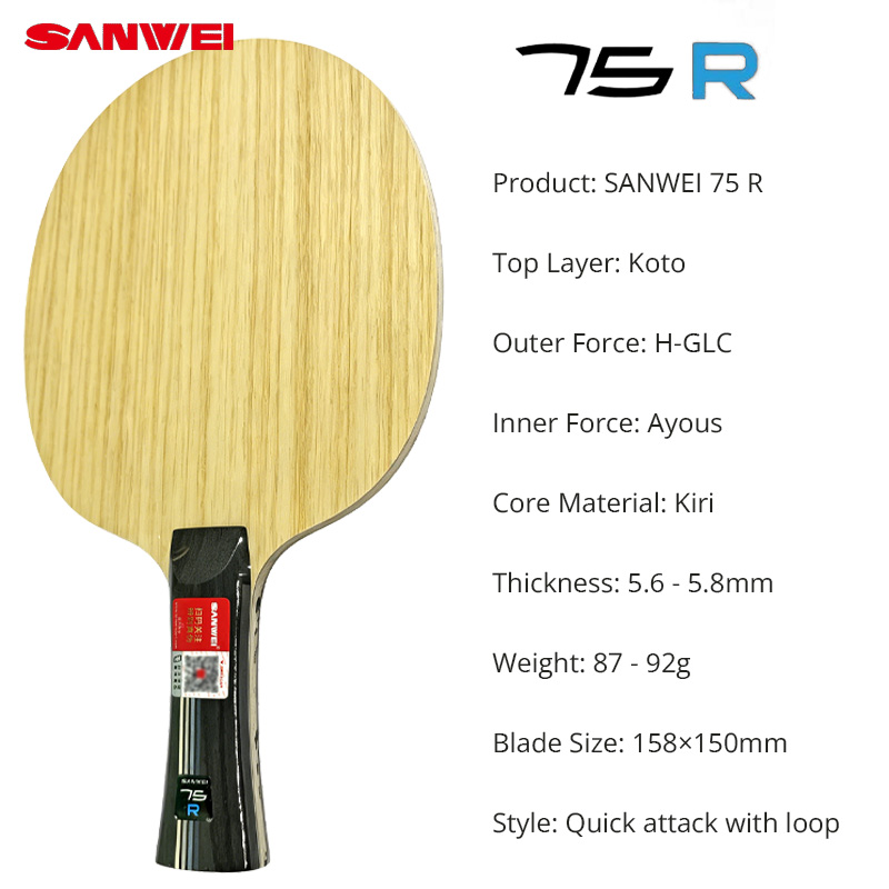 SANWEI 75R 75G, Pala de Tenis  - Table Tennis Eleven reseña y precio