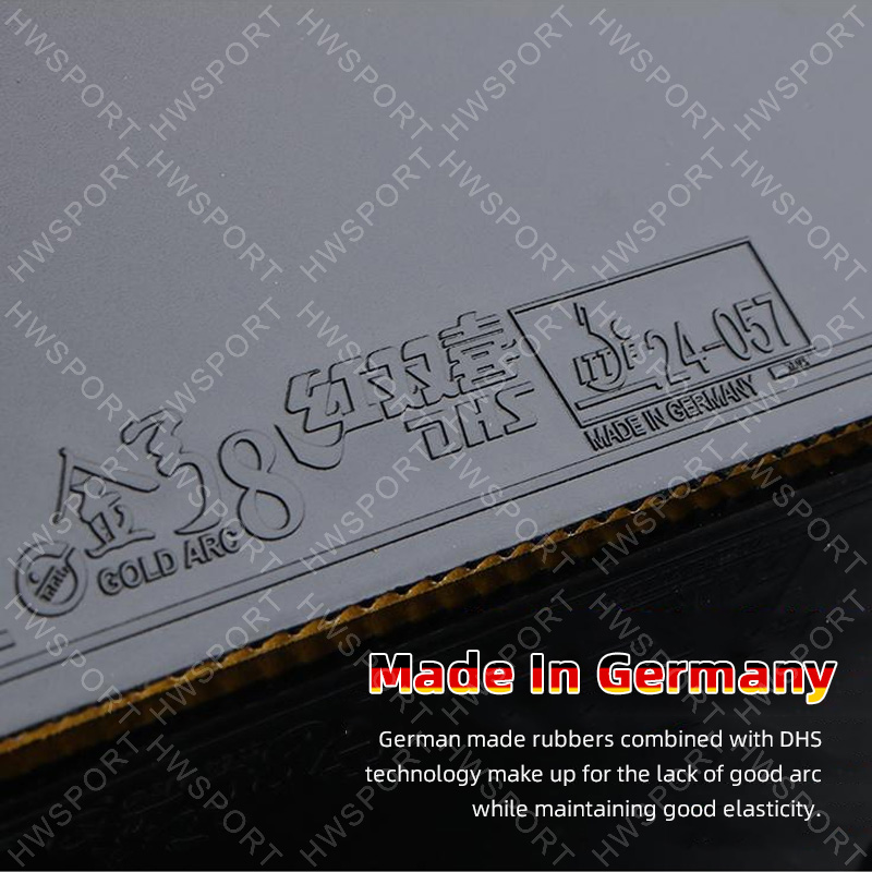 DHS Gold Arc 8 goma para tenis - Table Tennis Germany reseña y precio