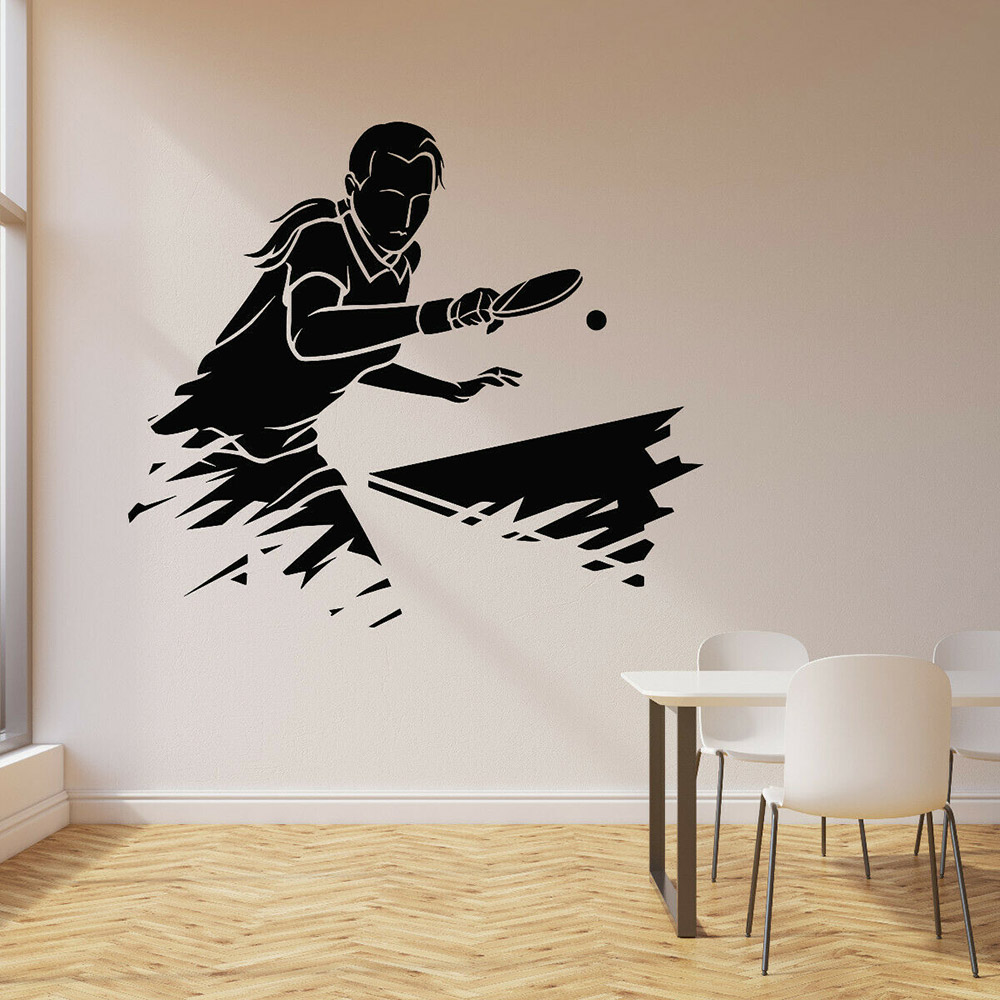 Pegatina de pared deportiva de - Table Tennis Background reseña y precio