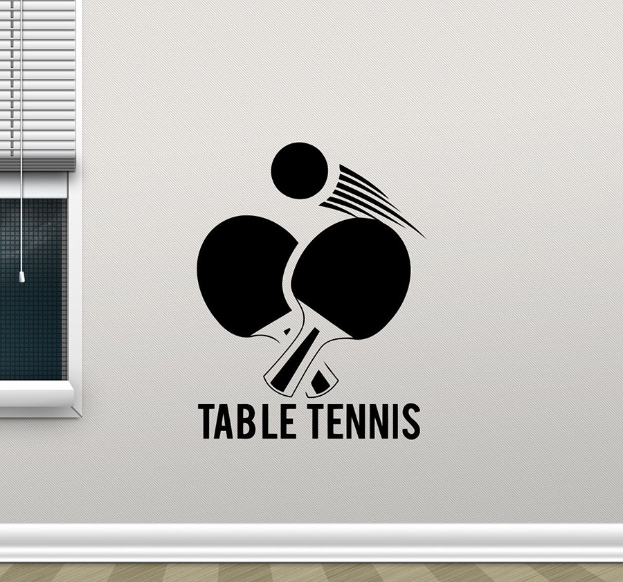 Pegatina de pared de tenis de  - Table Tennis Background reseña y precio
